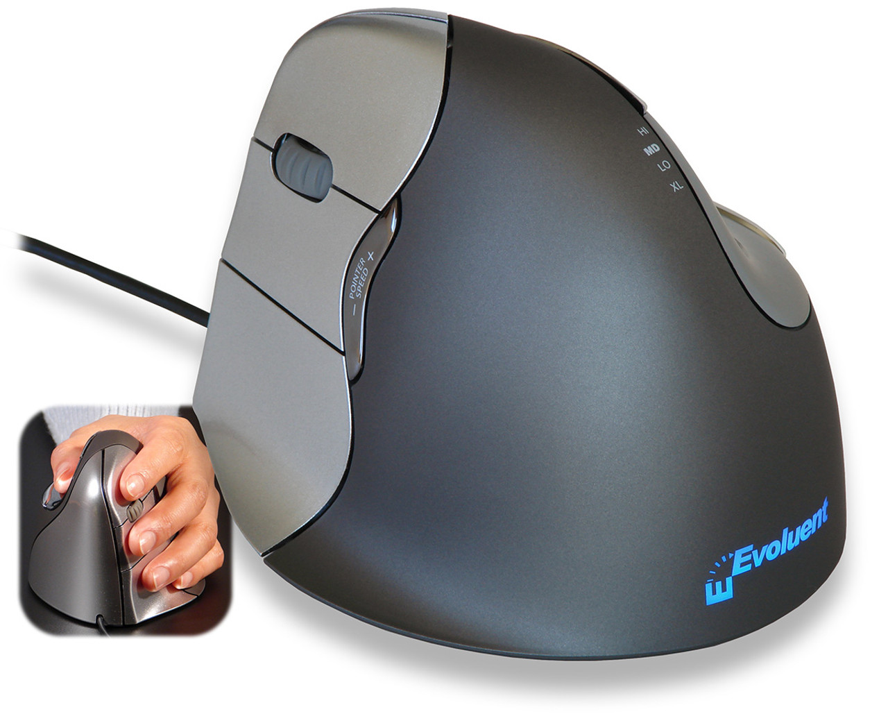 Evoluent VerticalMouse 4 Small 有線 Evoluent VerticalMouse 4 Small - vertical mouse - USB - VM4S