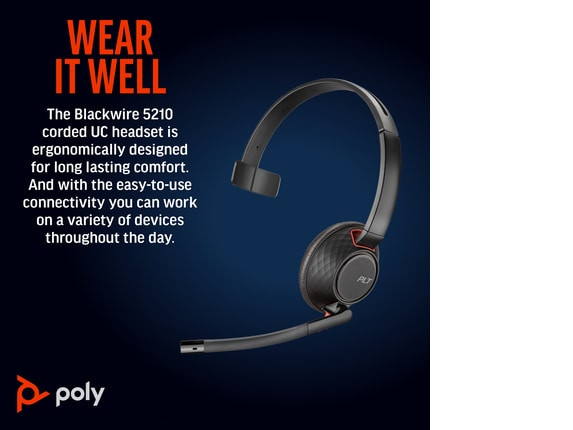 HP Poly Blackwire CS5210 Monoaural Headset