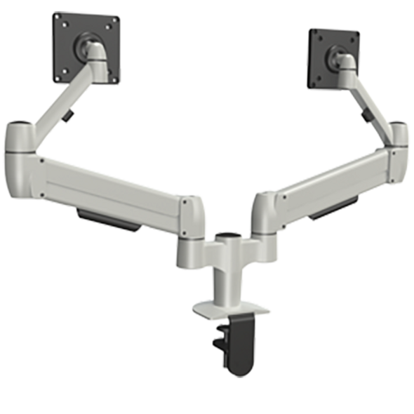 Adapt SpaceArm Sit/Stand Dual Monitor Arm, Platinum