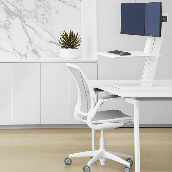 Humanscale QuickStand Eco Dual Monitor Sit/Stand Desk Solution - White