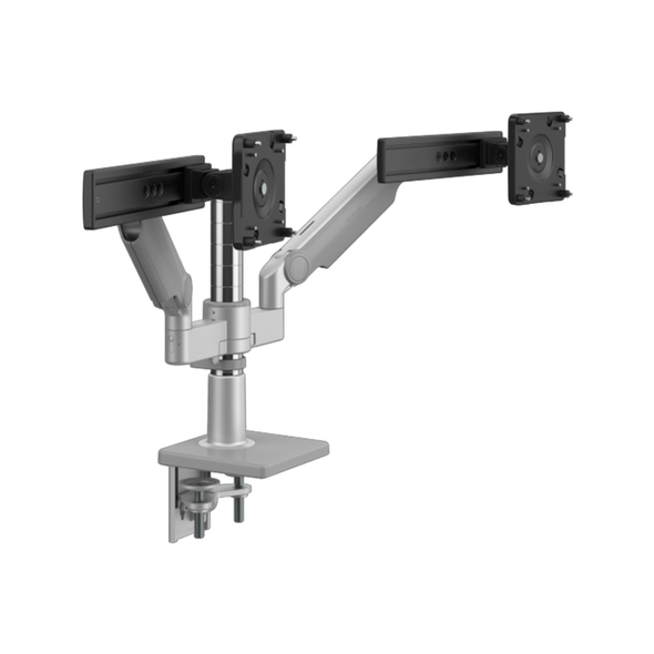 Humanscale M/Flex M2 Pro Dual Monitor Arm with Clamp Mount - Silver