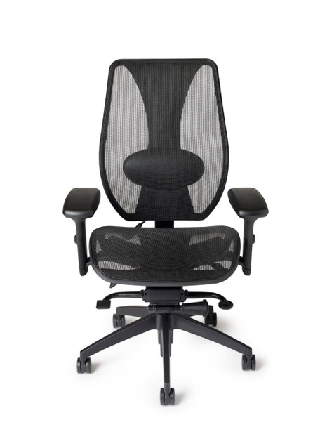 ergoCentric Midnight Black tCentric Hybrid All Mesh Synchro Glide Task Chair