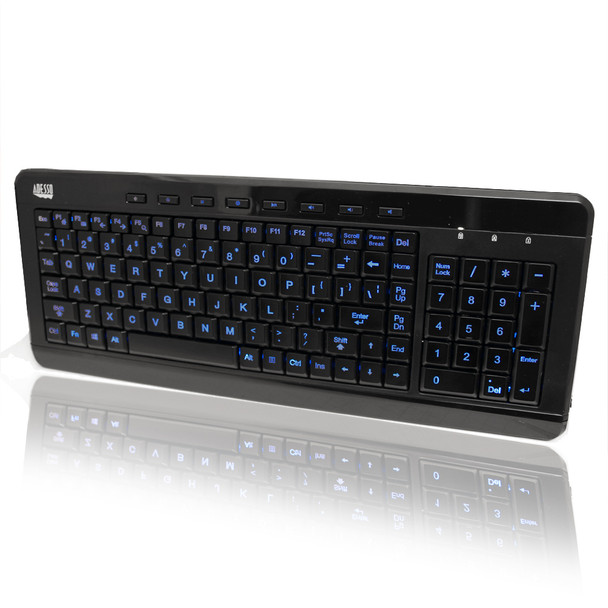 Adesso 3-Color Illuminated Compact Multimedia Keyboard