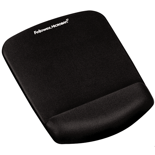 Fellowes PlushTouch Foam Mouse Pad Wrist Support with MICROBAN - Black