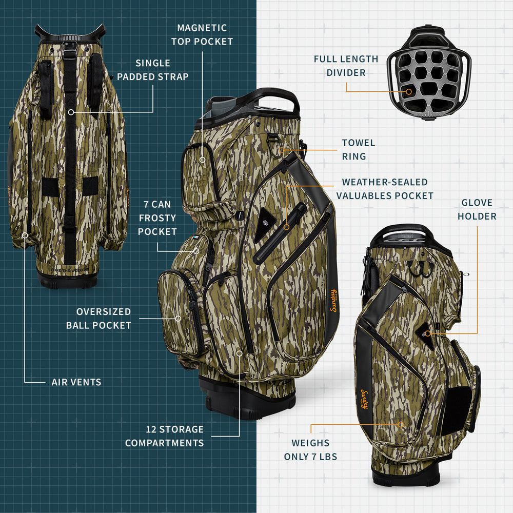 Sunday Golf Big Rig Cart Bag Mossy Oak Bottomland Camo