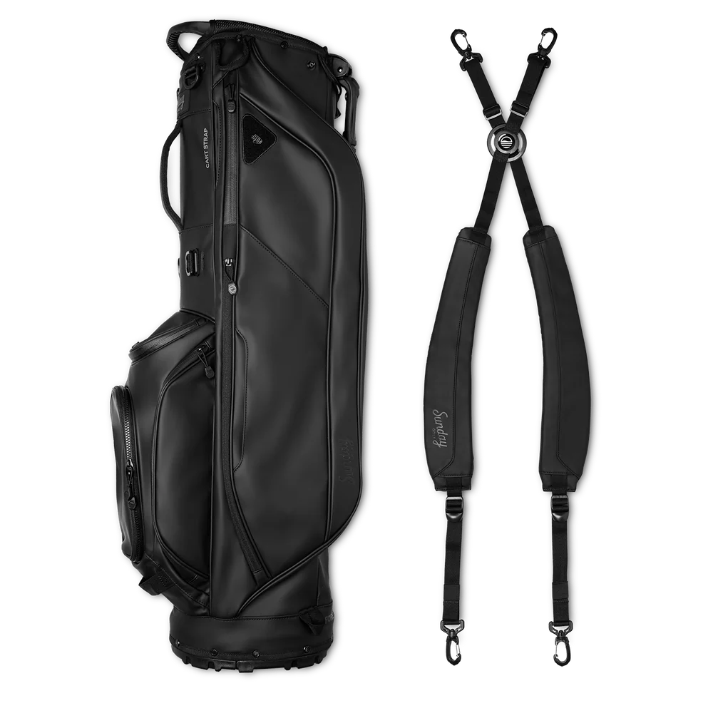 Sunday Golf Ryder 23 Golf Stand Bag Black Vegan Leather (Bag