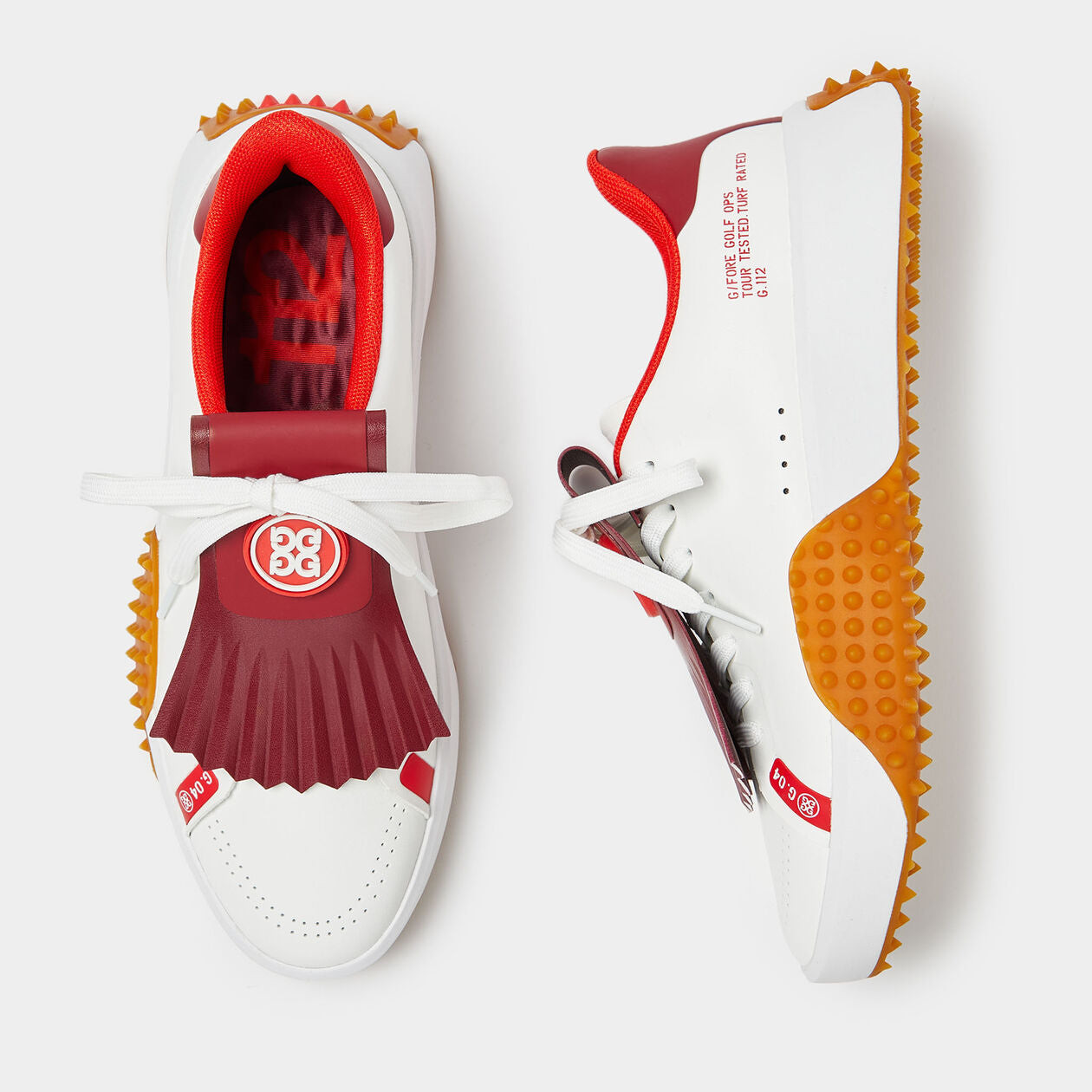 G/FORE G.112 ゴルフシューズ ホワイト/レッド　美品 G/FORE G.112 Kiltie Womens Golf Shoe - Snow