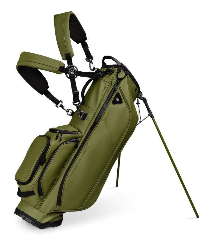 新品 送料無料 FCRB 22SS GOLF BAG KHAKI Sunday Golf Ryder S-Class Golf Stand Bag Olive Vegan Leather