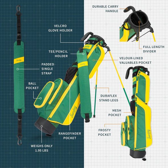 Sunday Golf Loma Golf Stand Bag (Bag Height 32") Augusta Sunday Golf Loma Golf Stand Bag (Bag Height 32") Augusta
