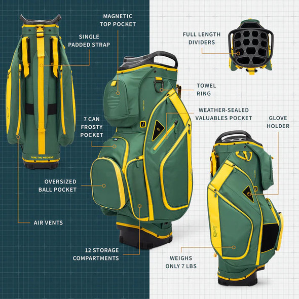 Sunday Golf Big Rig Cart Bag Grellow (Bag Height 36")