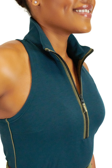 Pirdie The Back Nine Womens Golf Zip Up Teal