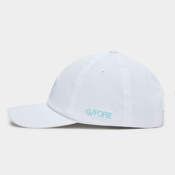 G/FORE Circle G'S Stretch Twill Golf Snapback Hat Snow Side View G/FORE Circle G'S Stretch Twill Golf Snapback Hat Snow Side View