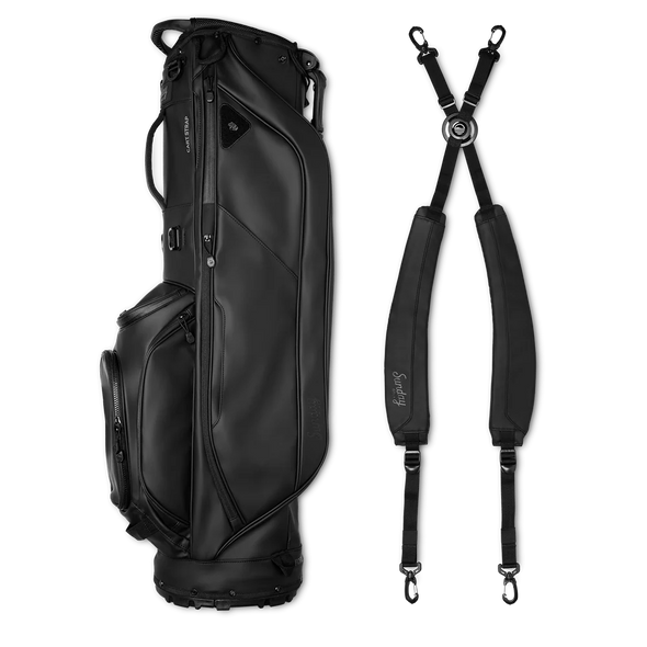 Sunday Golf Ryder 23 Golf Stand Bag Black Vegan Leather (Bag Height 35")