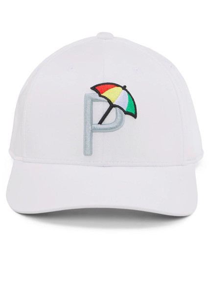 Puma P Mens Golf Hat Bright White / Ash Gray Puma P Mens Golf Hat Bright White / Ash Gray