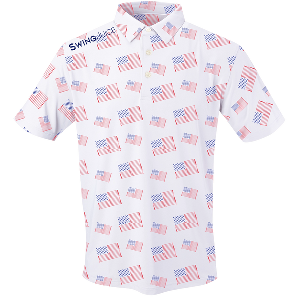 SwingJuice American Flag Performance Golf Polo Mens SwingJuice American Flag Performance Golf Polo Mens