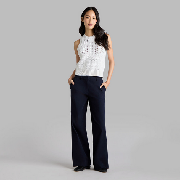 G/Fore Tri-Cotton Wide Leg Golf Trouser on a woman - Twilight G/Fore Tri-Cotton Wide Leg Golf Trouser on a woman - Twilight