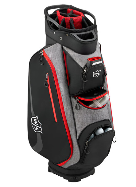 Wilson Men's Staff Xtra Golf Cart Bag Black Red Front View