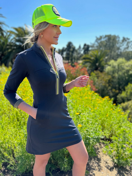 Pirdie The Duchess Womens Golf Dress Black on a woman