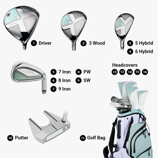 Callaway Reva '26 10 Club Womens Golf Set Peach/Surf - Stand Bag