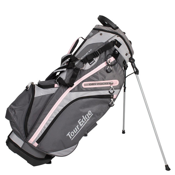Tour Edge Hot Launch Extreme 5.0 Womens Golf Stand Bag Silver Pink Tour Edge Hot Launch Extreme 5.0 Womens Golf Stand Bag Silver Pink
