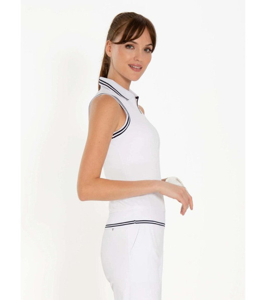 InPhorm Sleeveless Womens Polo White / Midnight