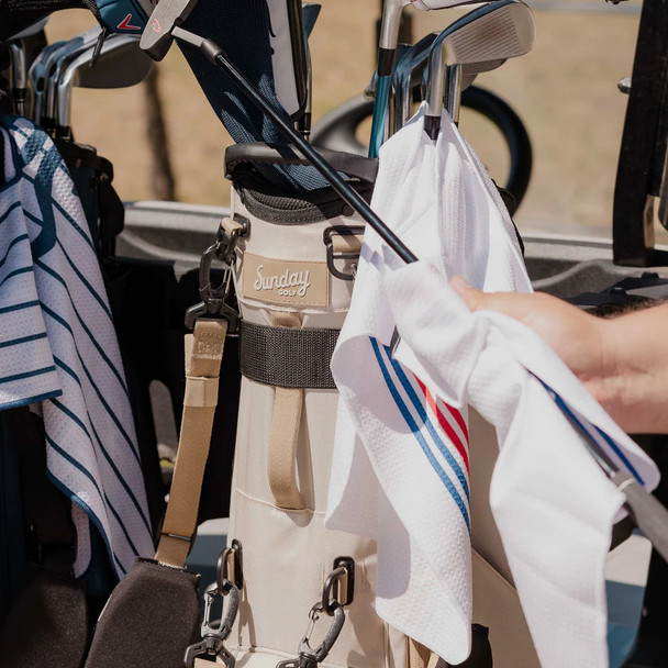 Sunday Golf Ryder 23 Golf Stand Bag Black Vegan Leather (Bag Height 35")