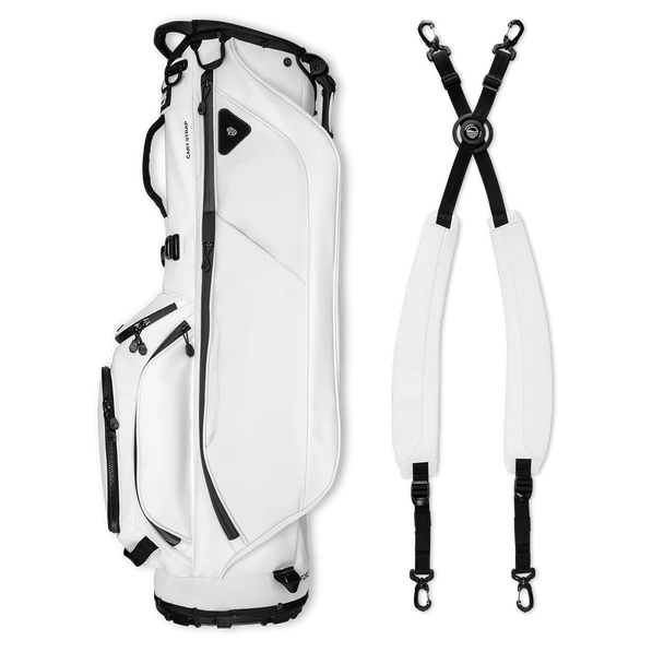 Sunday Golf Ryder 23 Golf Stand Bag White Vegan Leather (Bag Height 35")