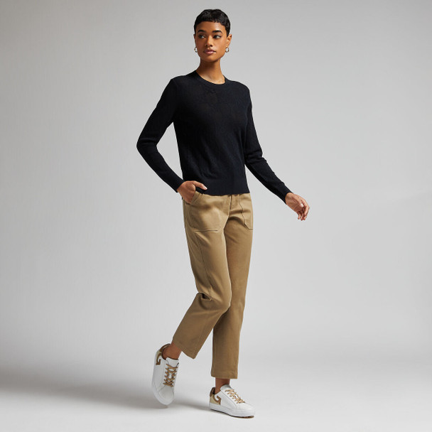 G/Fore Italian Cotton Twill High Raise Straight Tapered Womens Pants - Dune G/Fore Italian Cotton Twill High Raise Straight Tapered Womens Pants - Dune