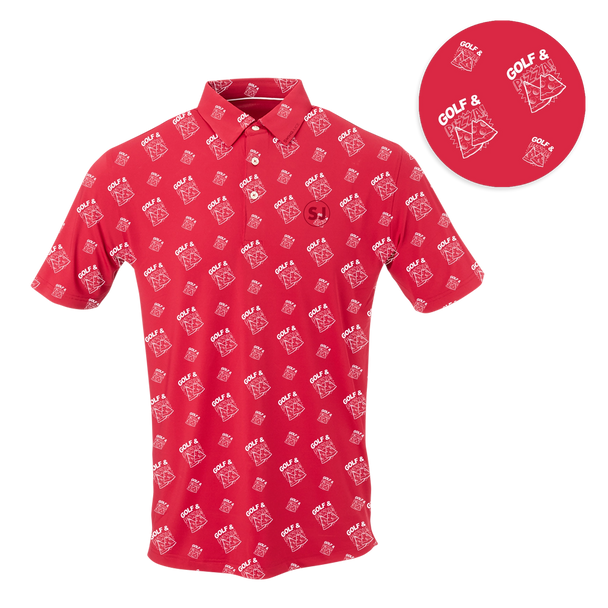 SwingJuice Golf and Pizza Mens Performance Polo SwingJuice Golf and Pizza Mens Performance Polo