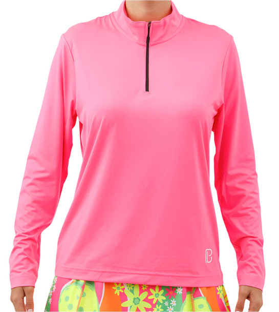 Golf Bella Long Sleeve Womens Golf 1/4 Zip Hot Pink