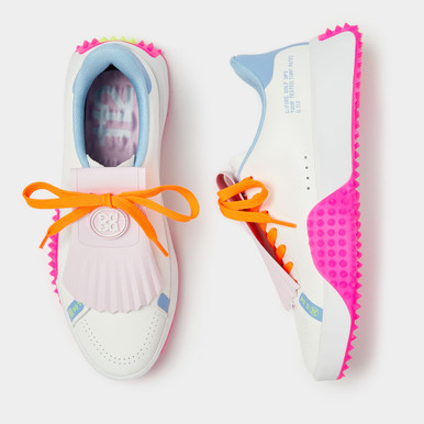 G/FORE G.112 Kiltie Womens Golf Shoe - Snow / Knockout Pink