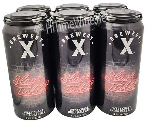 BREWERY X, SLAP & TICKLE WEST COAST IPA 6.7% ABV, 6 PACK 16oz CANS.
