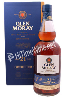 PICTURE OF GLEN MORAY 21 YEAR; PORTWOOD FINISH, 92.6 PROOF, 750 MILLILITER BOTTLE; ELGIN HERITAGE SPEYSIDE SINGLE MALT SCOTCH WHISKY