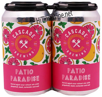 Picture of CASCADE BREWING PATIO PARADISE BARREL AGED SOUR WITH GRAPEFRUIT, BASIL, CORIANDER& SALT4 PACK 12oz CANS