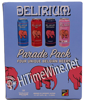 PICTURE OF DELIRIUM PARADE PACK, FOUR UNIQUE BELGIAN BEERS; VARIOUS ABV%, 4 PACK 16oz CANS