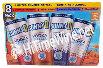 SUNTORY -196 VODKA SELTZER, COMBO FLAVOR VARIETY PACK 5.5% ABV, 8