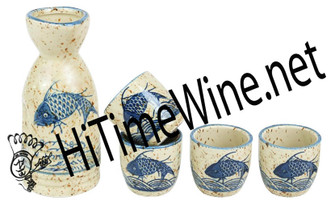 picture of PUNNIO 5 PIECE SAKE SET CREAM FISH