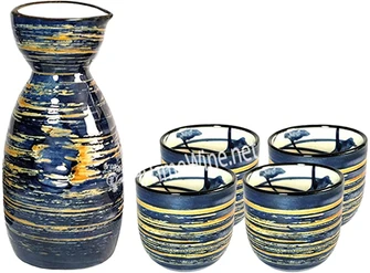 Picture of BLUE WISE 5PC CERAMIC SAKE SET