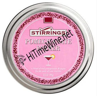PICTURE OF STIRRINGS POMEGRANATE RIMMER 4.5OZ SUGAR, CITRIC ACID, DRIED CHERRY, DRIED POMEGRANATE