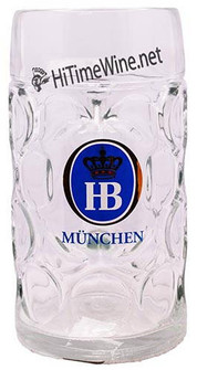 Picture of HOFBRAU MUNCHEN, 1L DIMPLE GLASS MUG