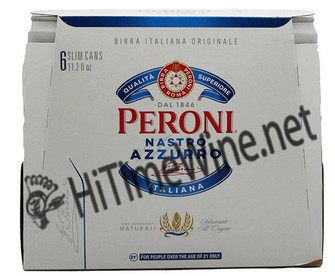 PICTURE OF PERONI NASTRO AZZURRO 6 PACK 11.2 OUNCE CANS