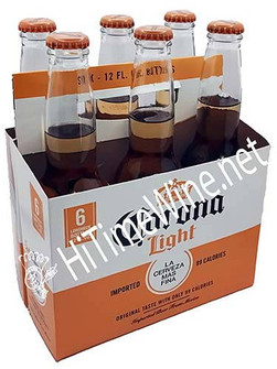PICTURE OF CORONA LIGHT 12 OUNCE 6 PACK BOTTLES