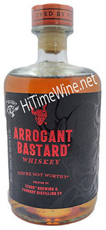 PICTURE OF ARROGANT BASTARD; 4 YEAR WHISKEY, 48.5%, CASK STRENGTH; STONE BREWING & FOUNDRY DISTILLING CO.; AMERICAN MALT WHISKEY