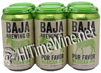 PICTURE OF BAJA BREWING COMPANY, POR FAVOR MEXICAN IPA; 7% ABV, 6 PACK 12 OUNCE CANS