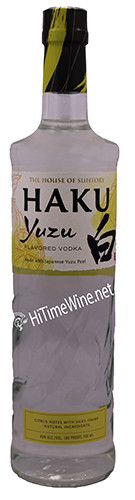 PICTURE OF SUNTORY HAKU YUZU VODKA; 40%; 750 MILLILITER BOTTLE; MADE WITH JAPANESE YUZU PEEL