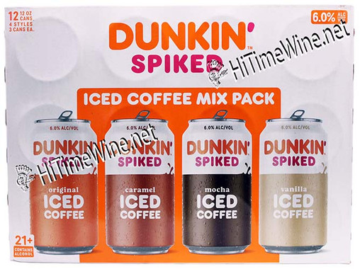 picture of AMERICAN SPIKED BEVERAGES, DUNKIN SPIKED COFFEE VARIETY; 6% Alochol by volume, 12 PACK 12 ounce CANS.
