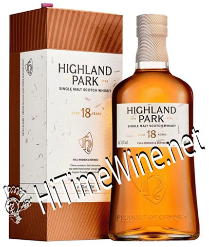 PICTURE OF HIGHLAND PARK 18 YEAR; 750 MILLILITER BOTTLE; SINGLE MALT SCOTCH WHISKY