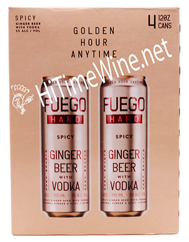 picture of FUEGO HARD, ORIGINAL GINGER BEER WITH VODKA 5% ABV, 4 PACK 12oz.