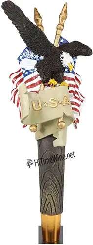 Picture of PATRIOTIC BALD EAGLE ON AMERICAN FLAG BEER TAP HANDLE