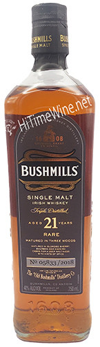 Picture of BUSHMILLS 21 YEAR IRISH SINGLE MALT 750ml